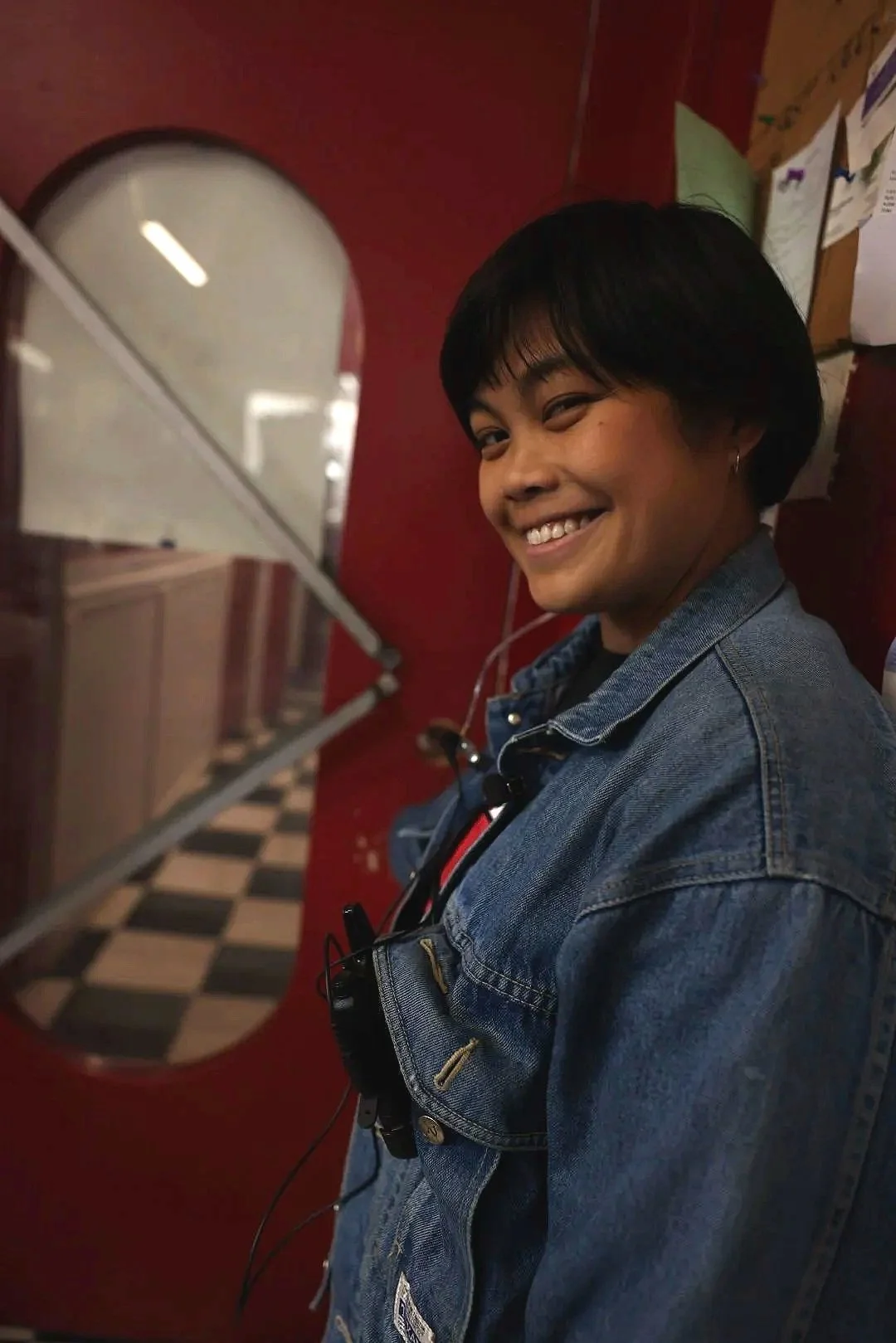 there are no squirrels in lethbridge. a behind the scenes image from the indie film. directed by conner christmas, starring nick bohle. pictured is 2nd assistant director Christine Salinas photo by Annie Stehr