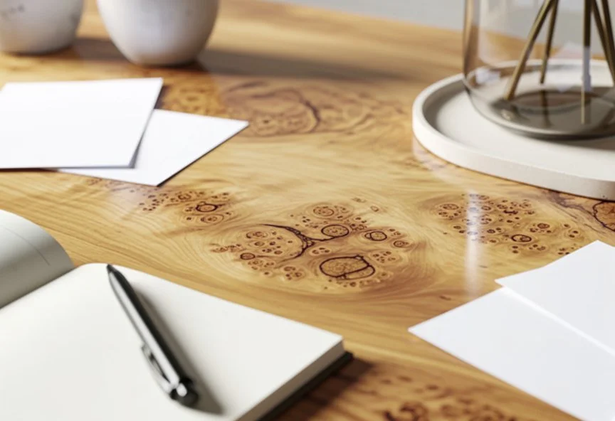 Picture of desk with paper