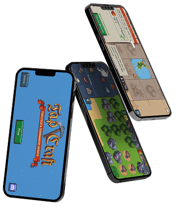 Tap Craft gameplay displayed on smartphones