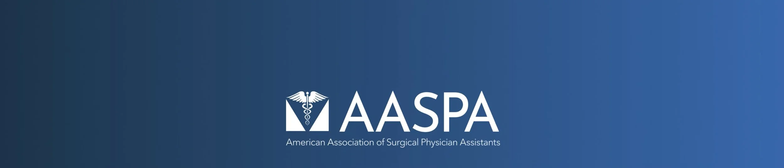 Logo of the American Association of Surgical Physician Assistants (AASPA) on a blue background.