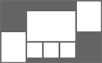 A simple floor plan layout with rectangular and square rooms.