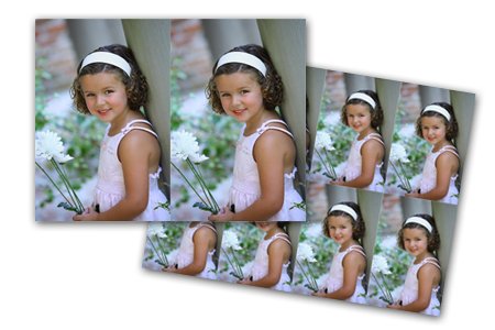 A young girl with a white headband and a light pink dress holding a flower, outside surrounded by greenery.