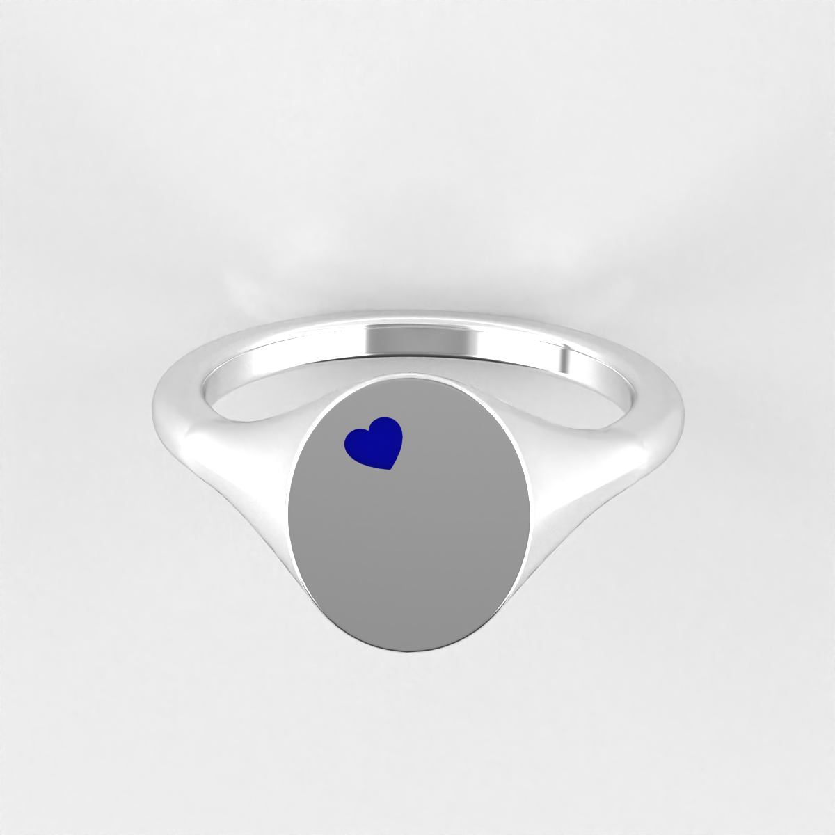 Offset Heart Signet Ring