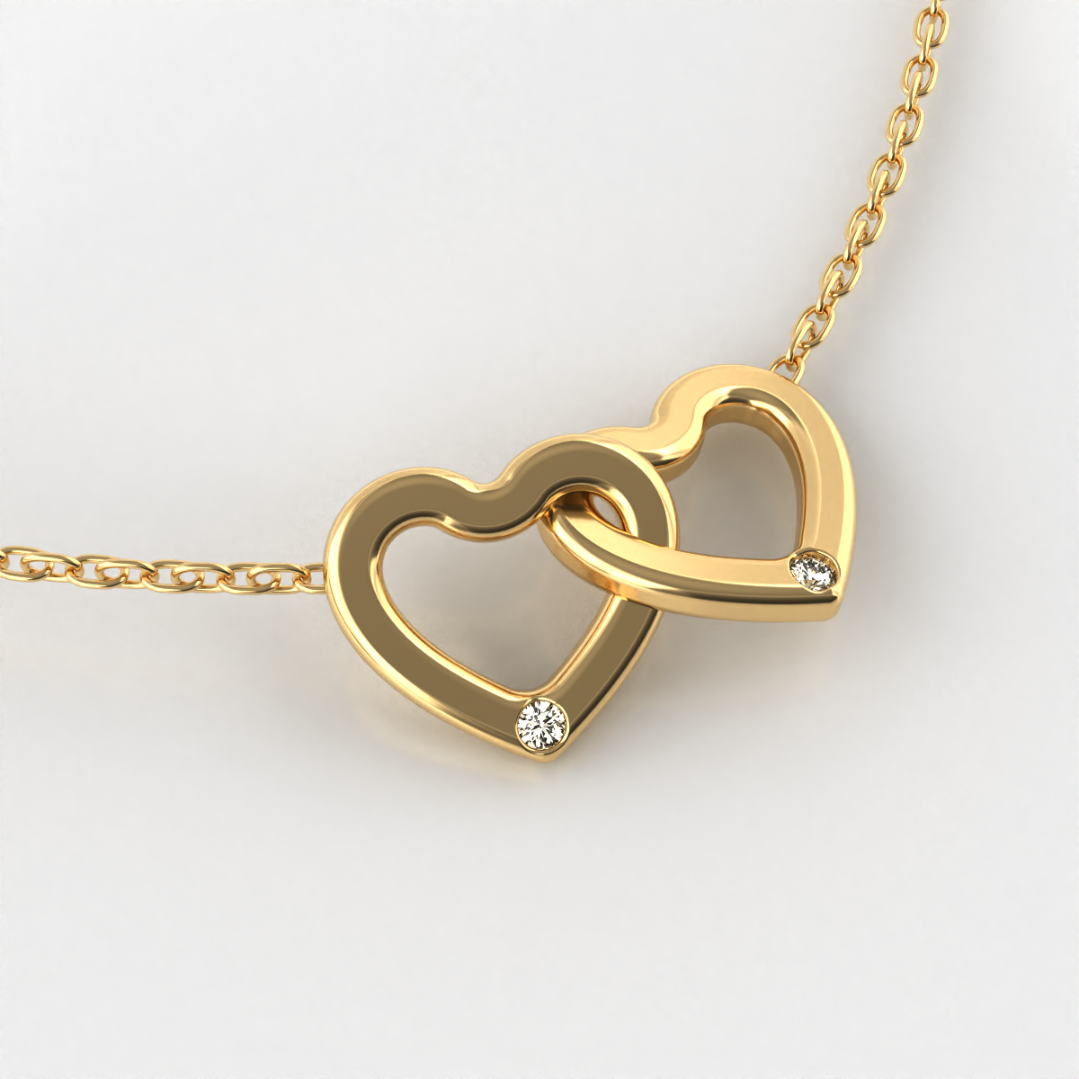 Hearts Intertwined Diamond Necklace