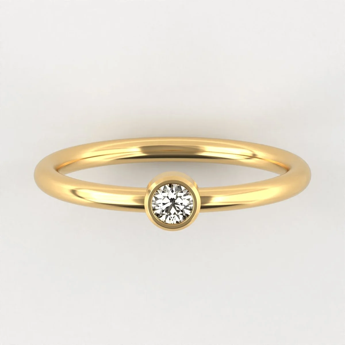 14K Dainty Diamond Bezel Ring
