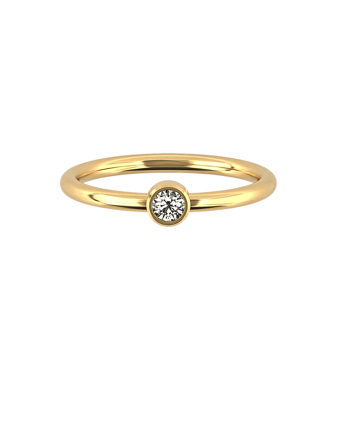 14K Dainty Diamond Bezel Ring