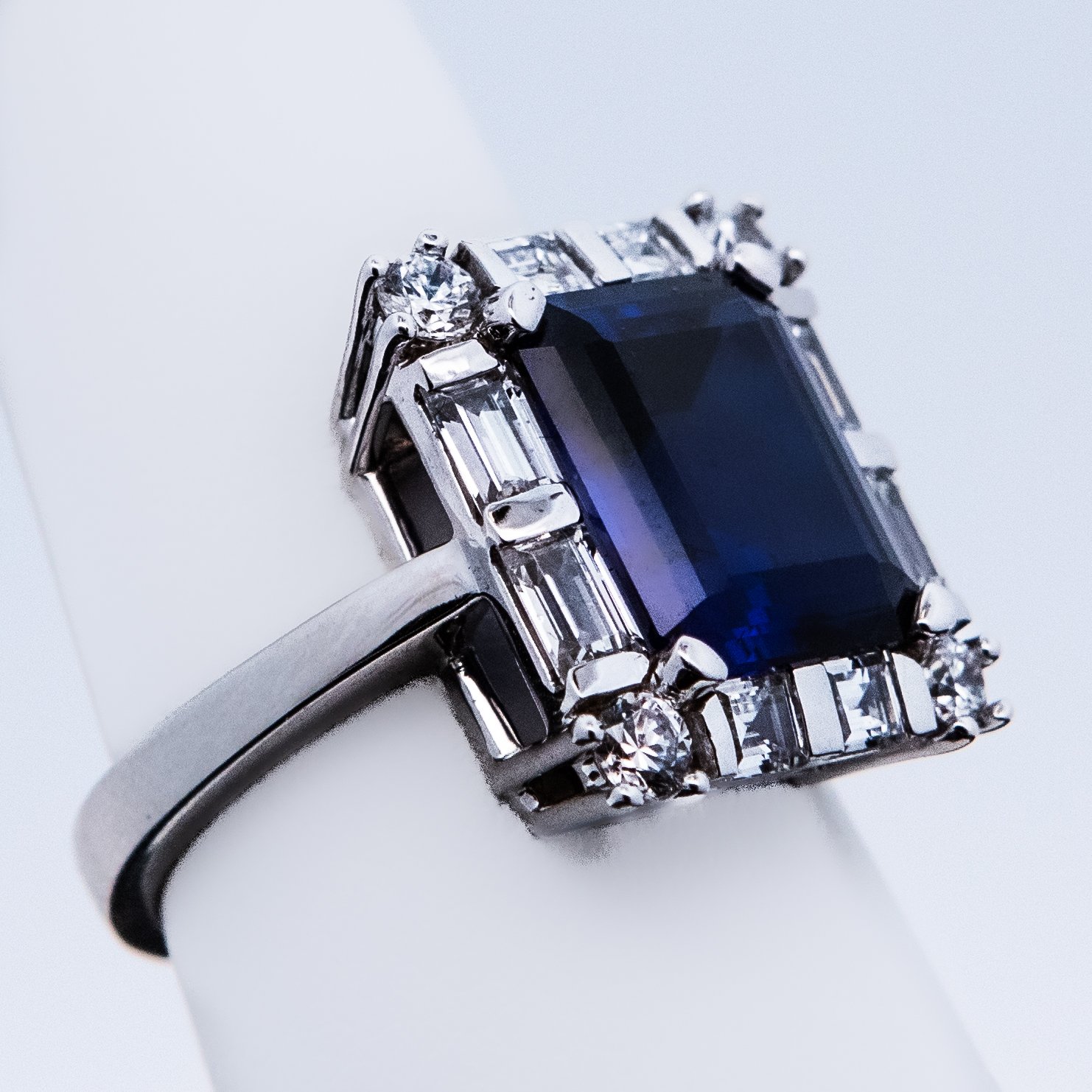 14k Blue Lannyte Emerald Cut Ring