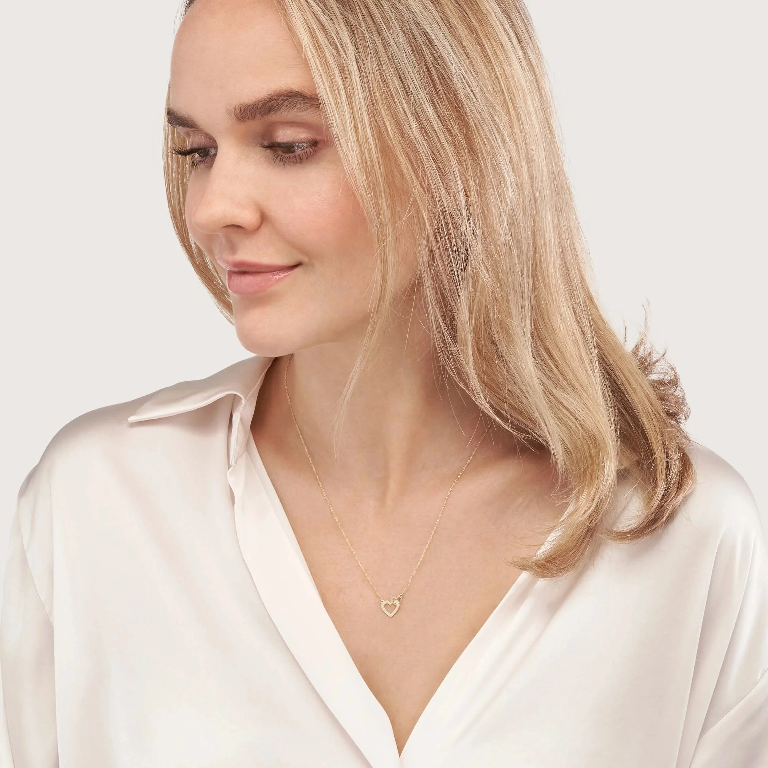 14K Mini Interlocked Heart Necklace