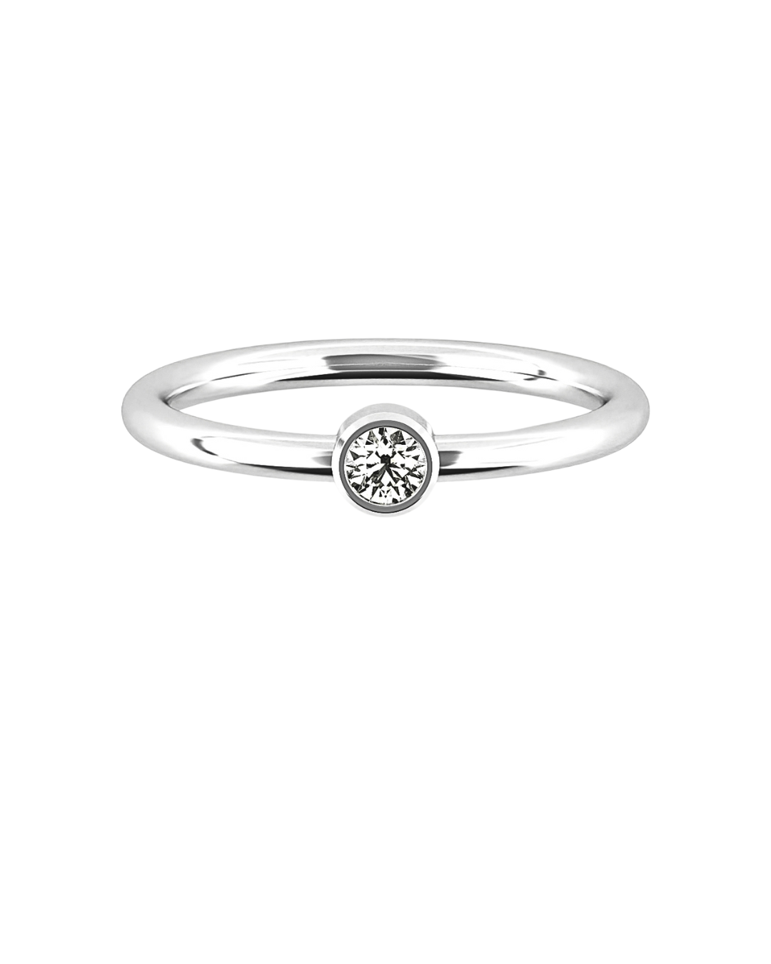 14K Dainty Diamond Bezel Ring