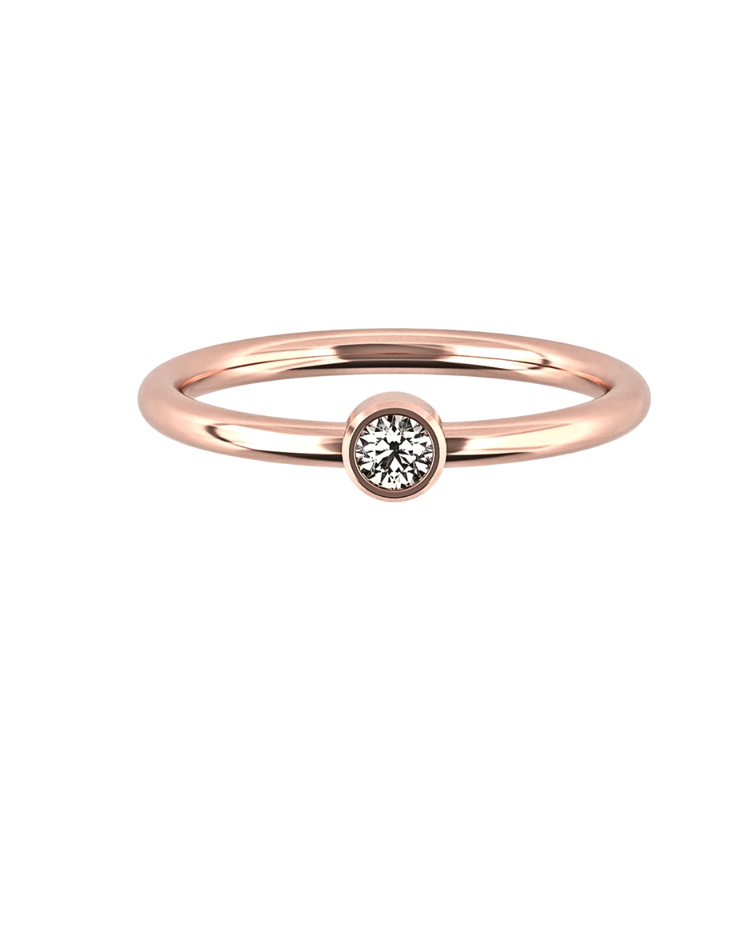 14K Dainty Diamond Bezel Ring