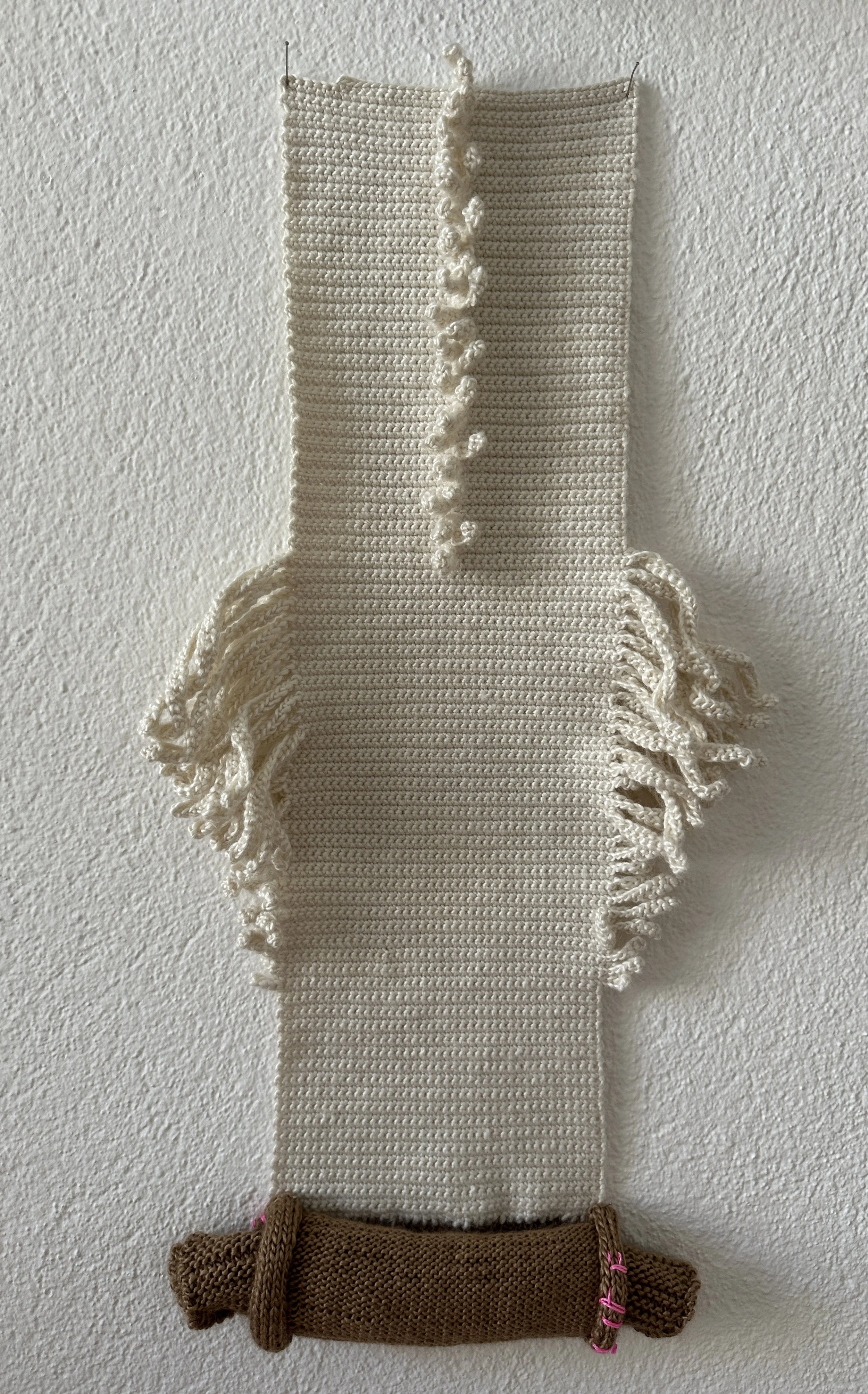 "growth", "the white one", crochet and knitting with silk-wool, 2026