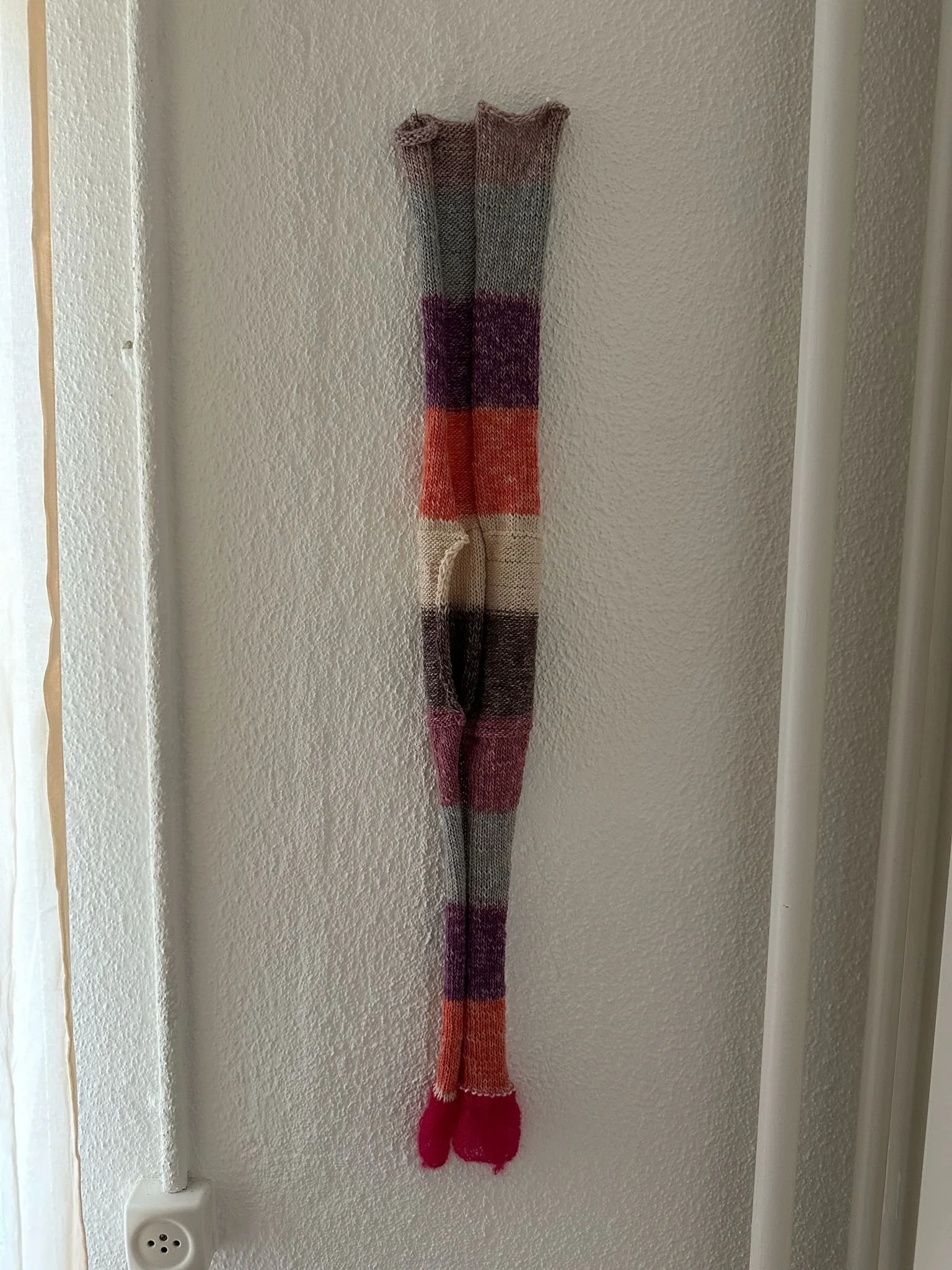 "It is as it is", knitting sculpture, wool/mohair, 2025, Project Rent