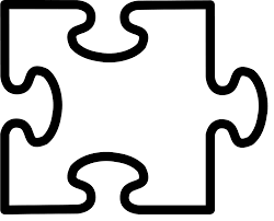 Outline of a jigsaw puzzle piece.