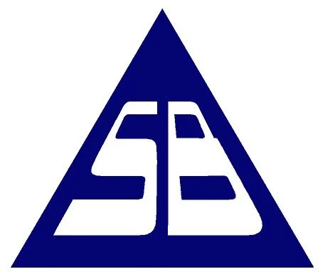 A blue triangular logo with the stylized white letters 'S' and 'B' in the center.