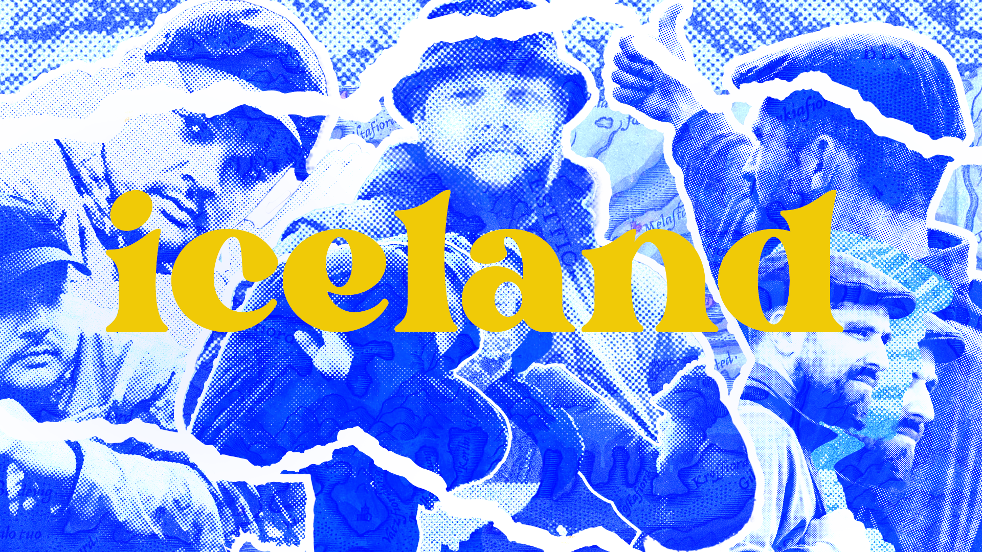 Illustration from a personal project depicting people and landscapes inspired by a trip to Iceland in 2023.