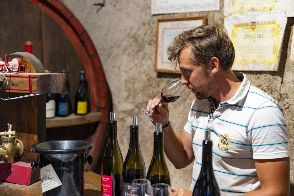 Winegrower in his cellar