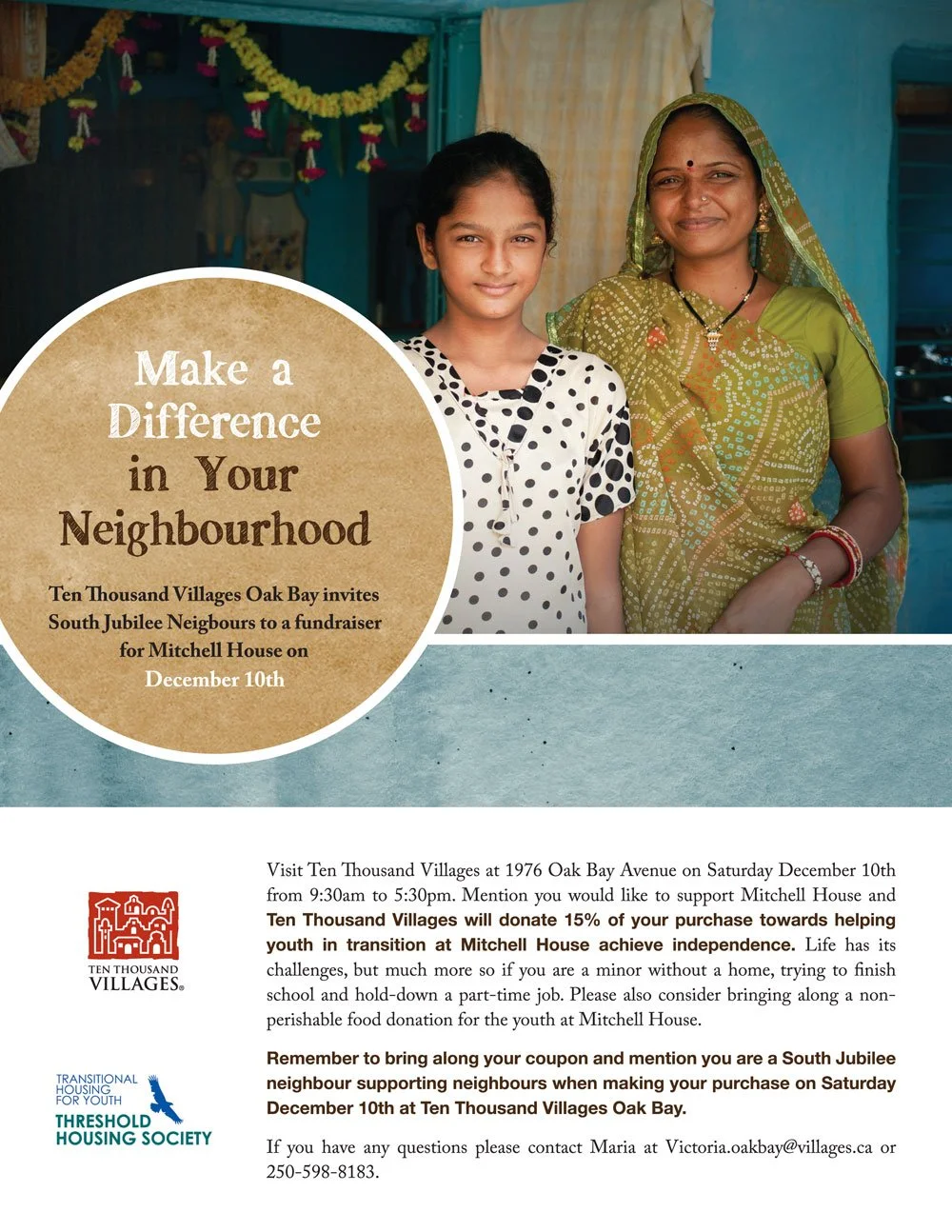 On December 10th, do your Christmas shopping at Ten Thousand Villages!    Here is why.