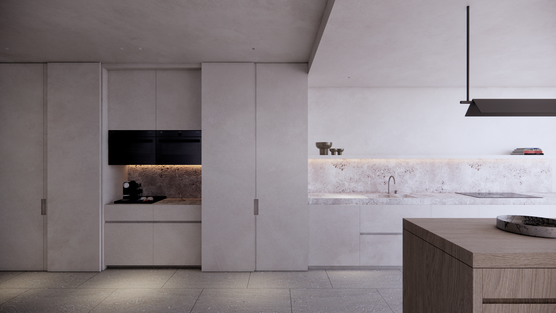 Bureau Destadsbader interior architecture urban house design, kitchen space, cabinetry, wood kitchen island