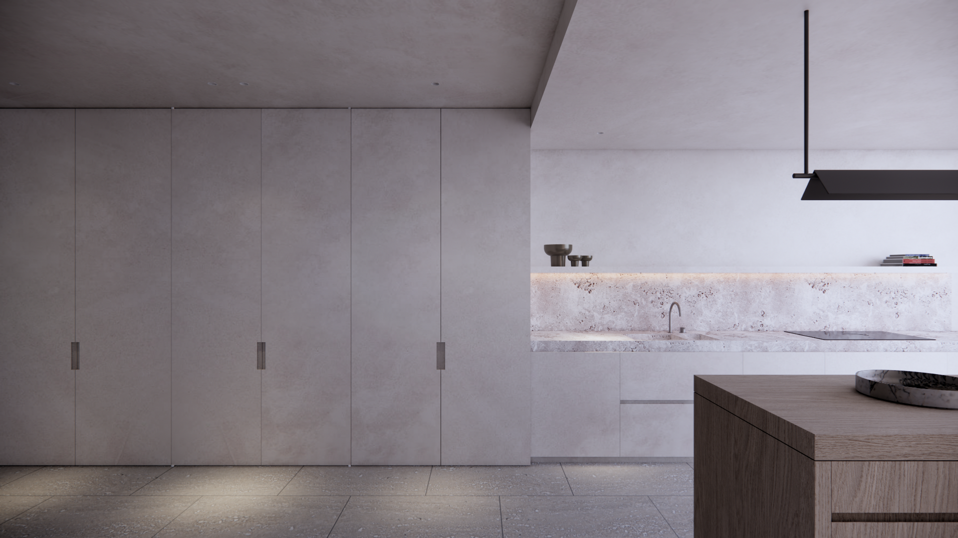 Bureau Destadsbader interior architecture urban house design, kitchen space, cabinetry, wood kitchen island