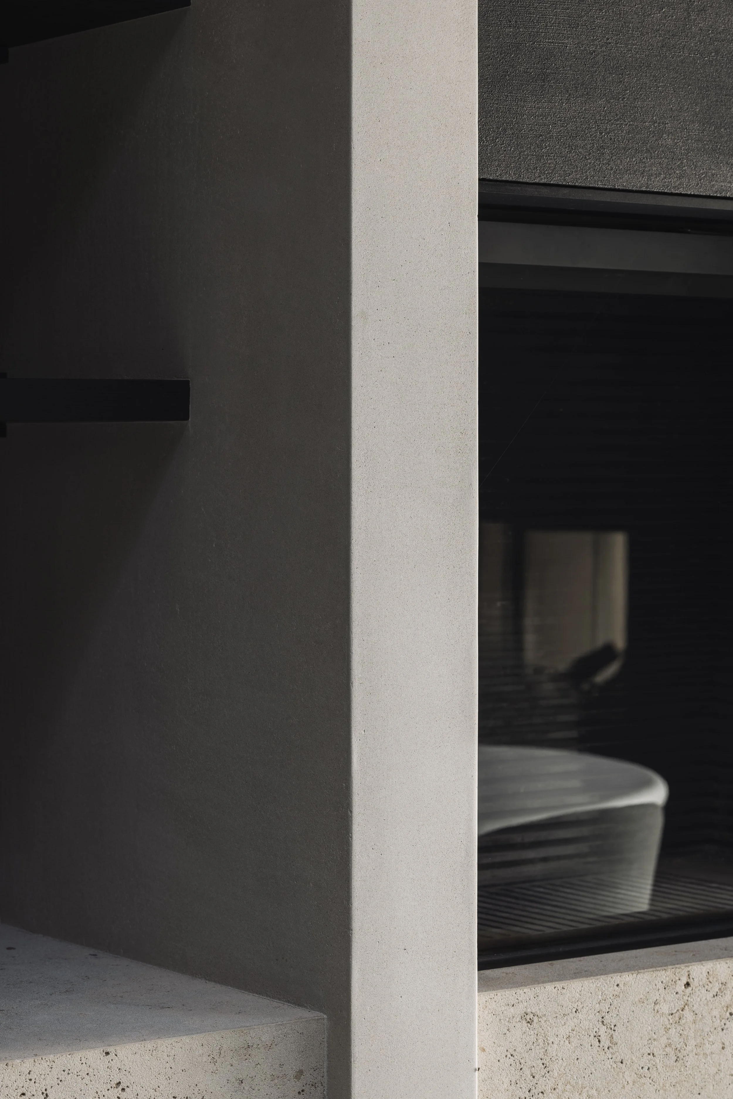 Bureau Destadsbader interior architecture high-end poolhouse design, interior shot cabinetry, fireplace