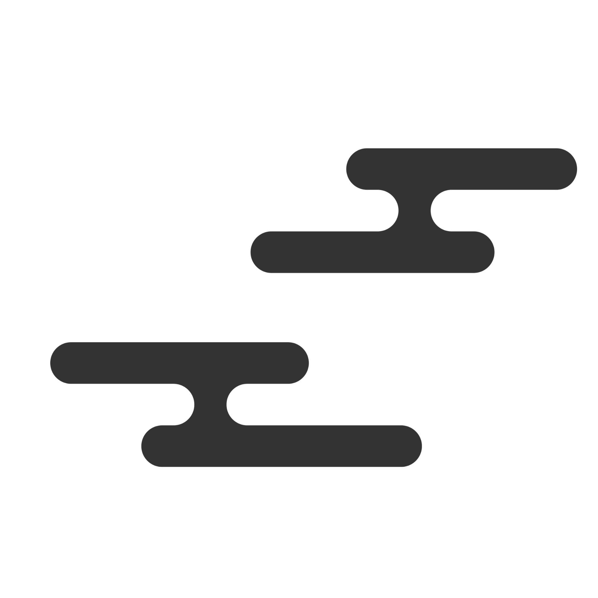 Black Japanese cloud made of lines with rounded corners often found in Japanese art