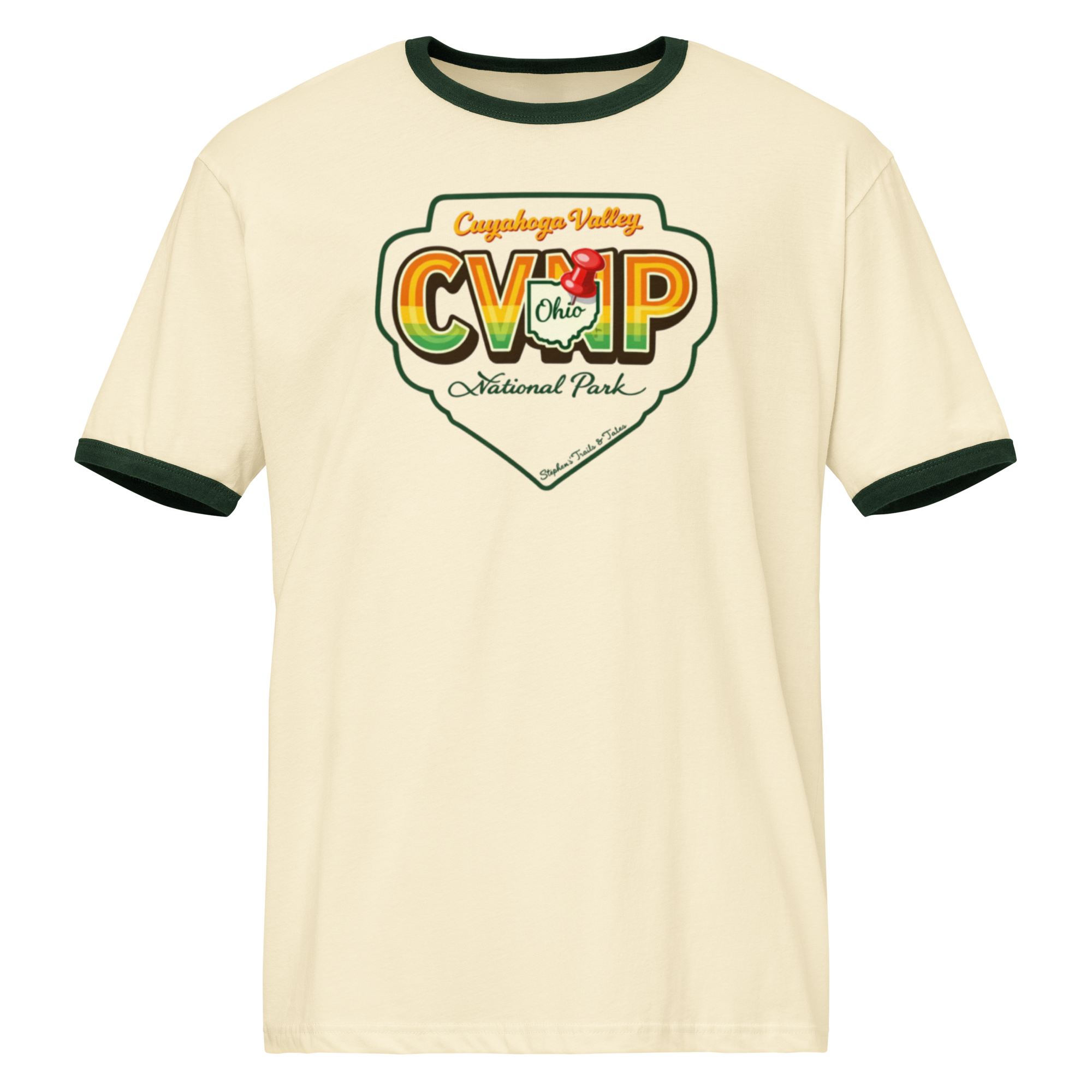 Retro Cuyahoga Valley National Park CVNP ringer t-shirt with vintage camp-style design