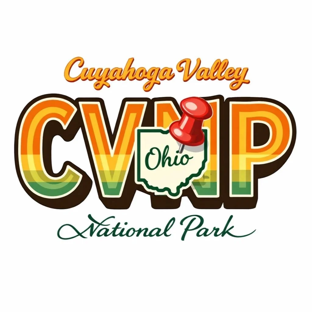 3-inch Cuyahoga Valley National Park die-cut vinyl sticker featuring a retro CVNP design. Perfect for water bottles, laptops, and outdoor gear.