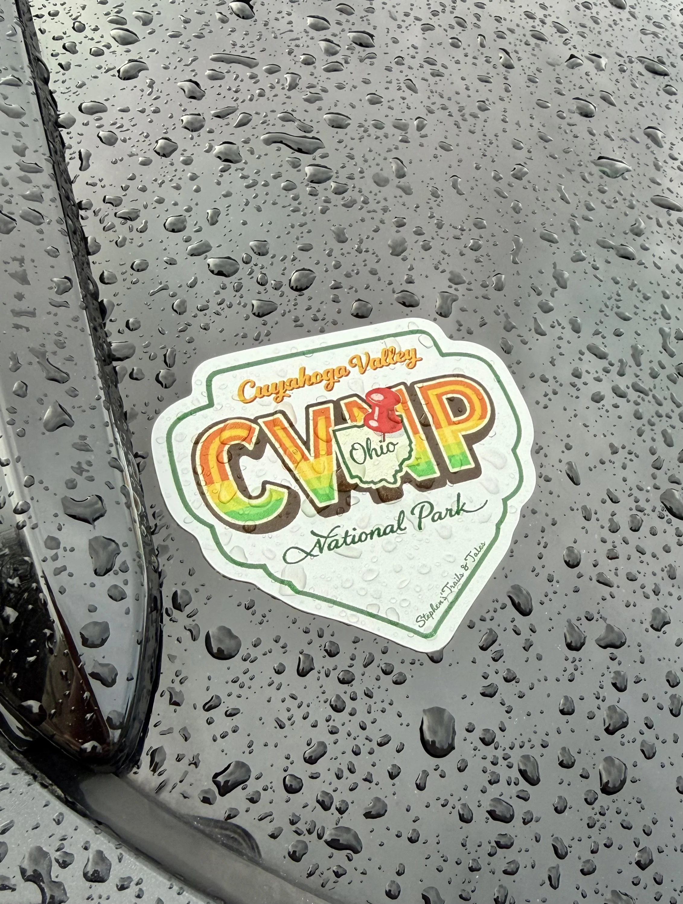 3-inch Cuyahoga Valley National Park die-cut vinyl sticker featuring a retro CVNP design. Perfect for water bottles, laptops, and outdoor gear.