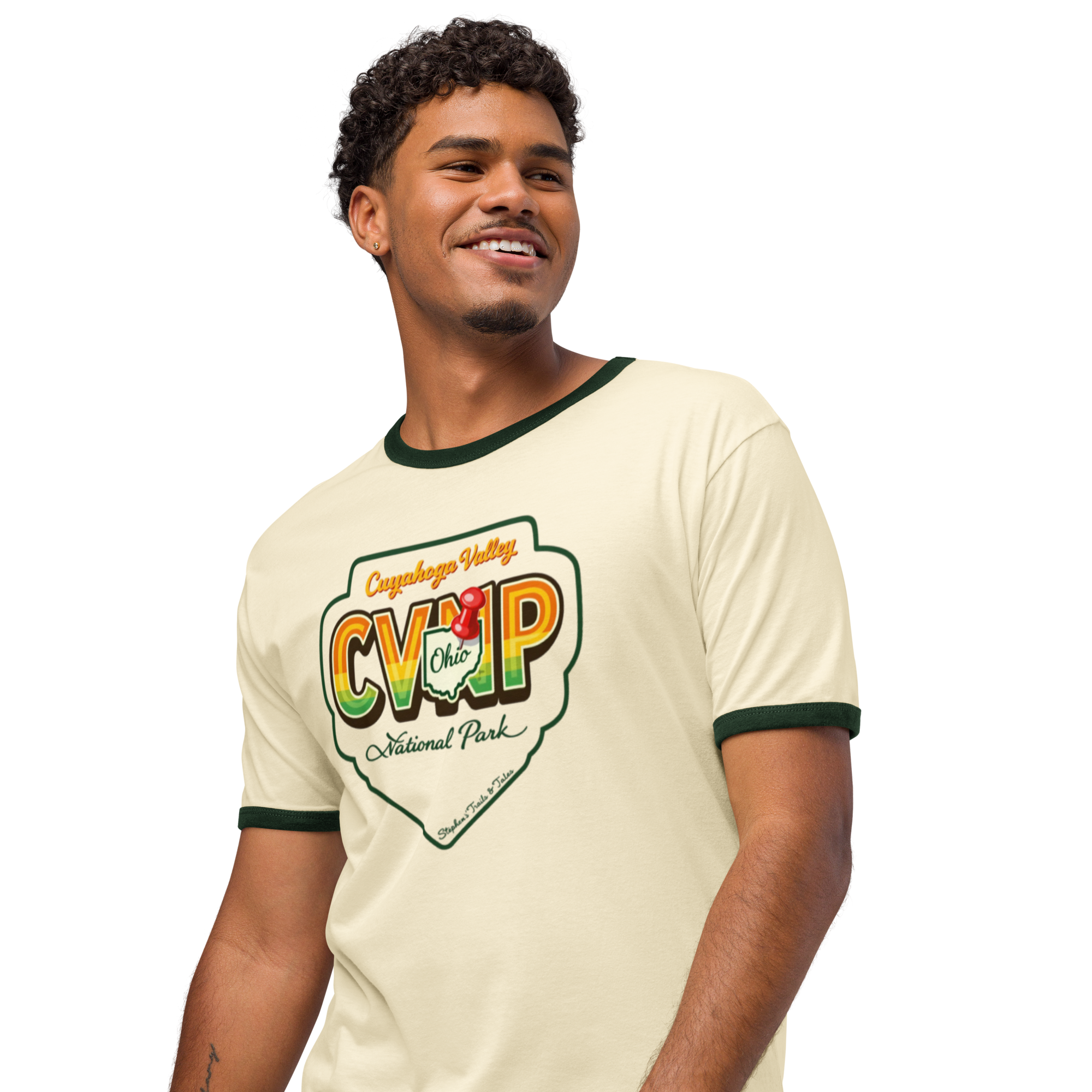 Retro Cuyahoga Valley National Park CVNP ringer t-shirt with vintage camp-style design