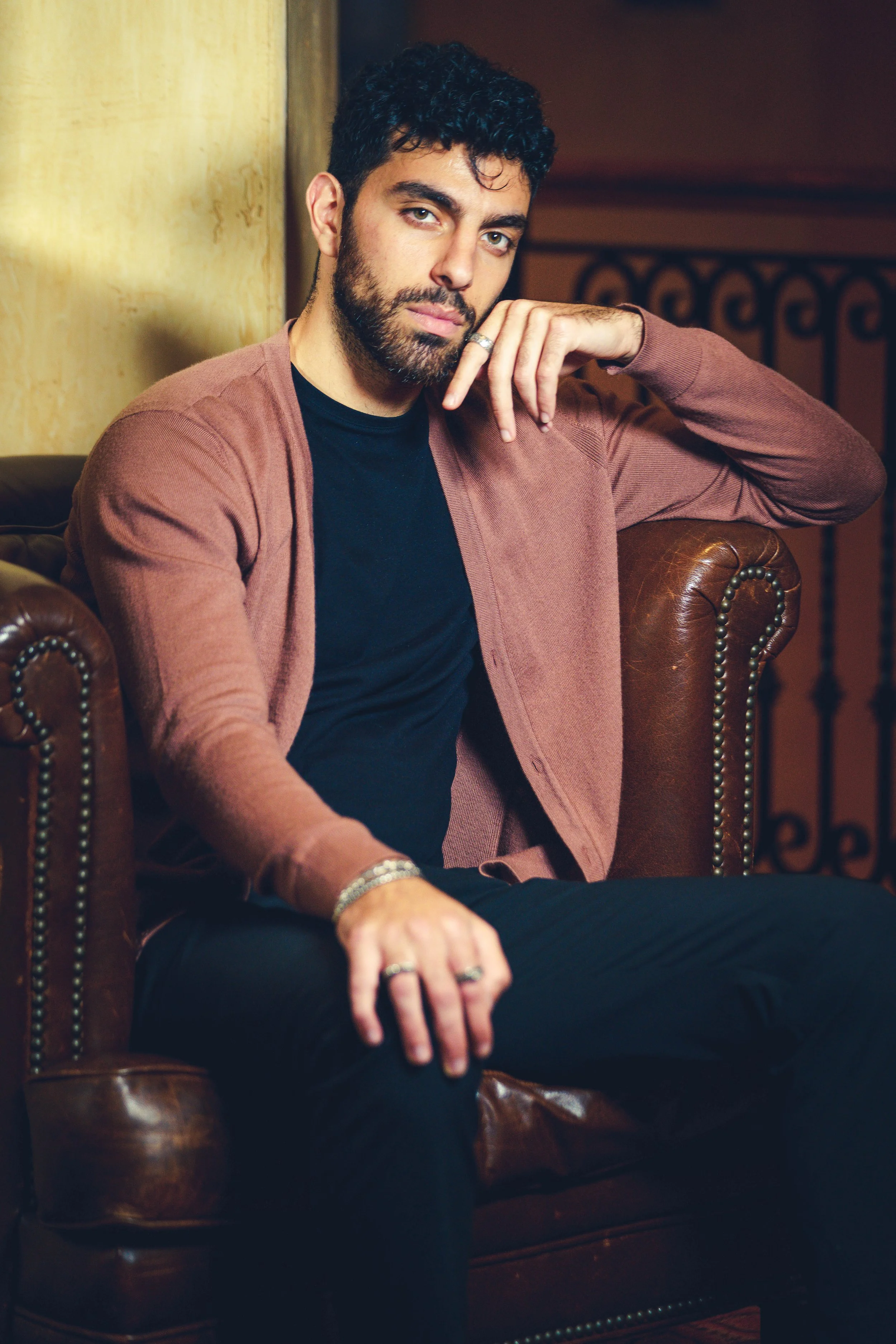 Masculine Editorial Portrait - Leather Chair Session