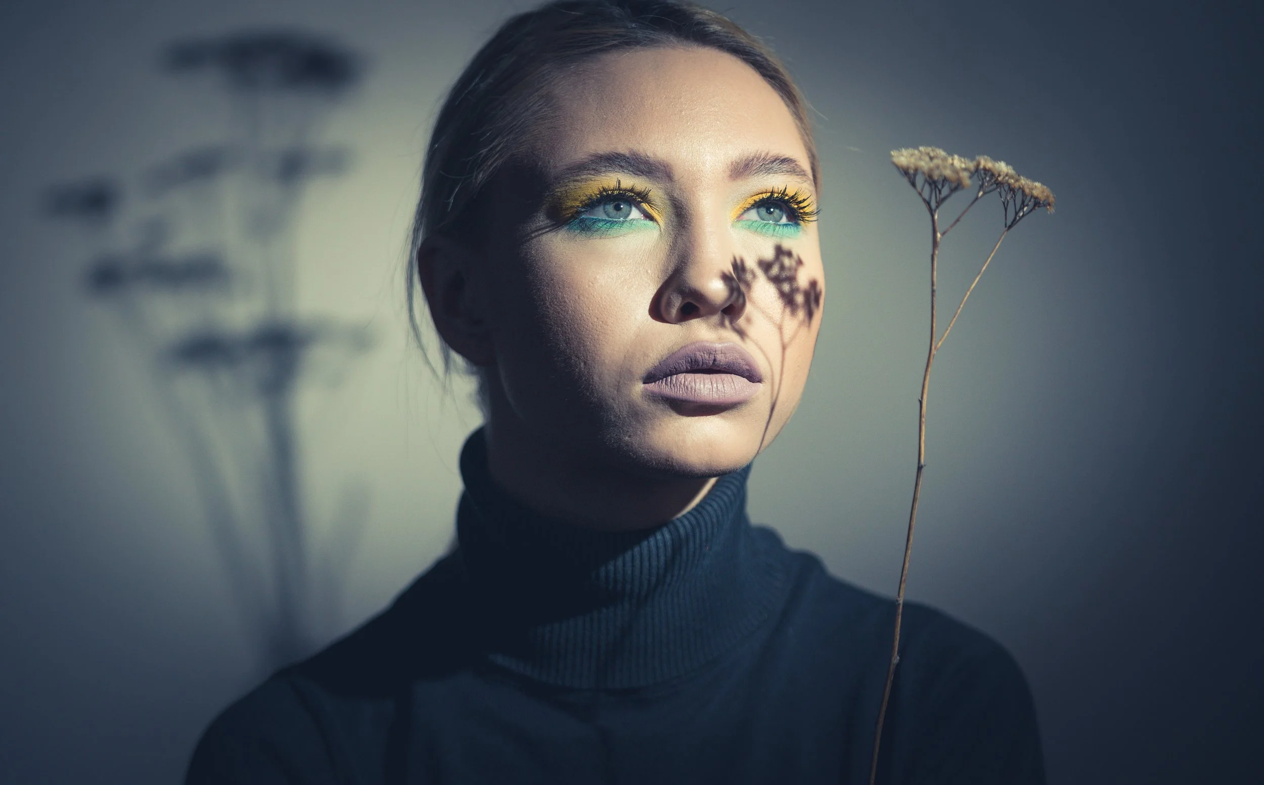 Botanical Cinematic Portrait - Floral Silhouette