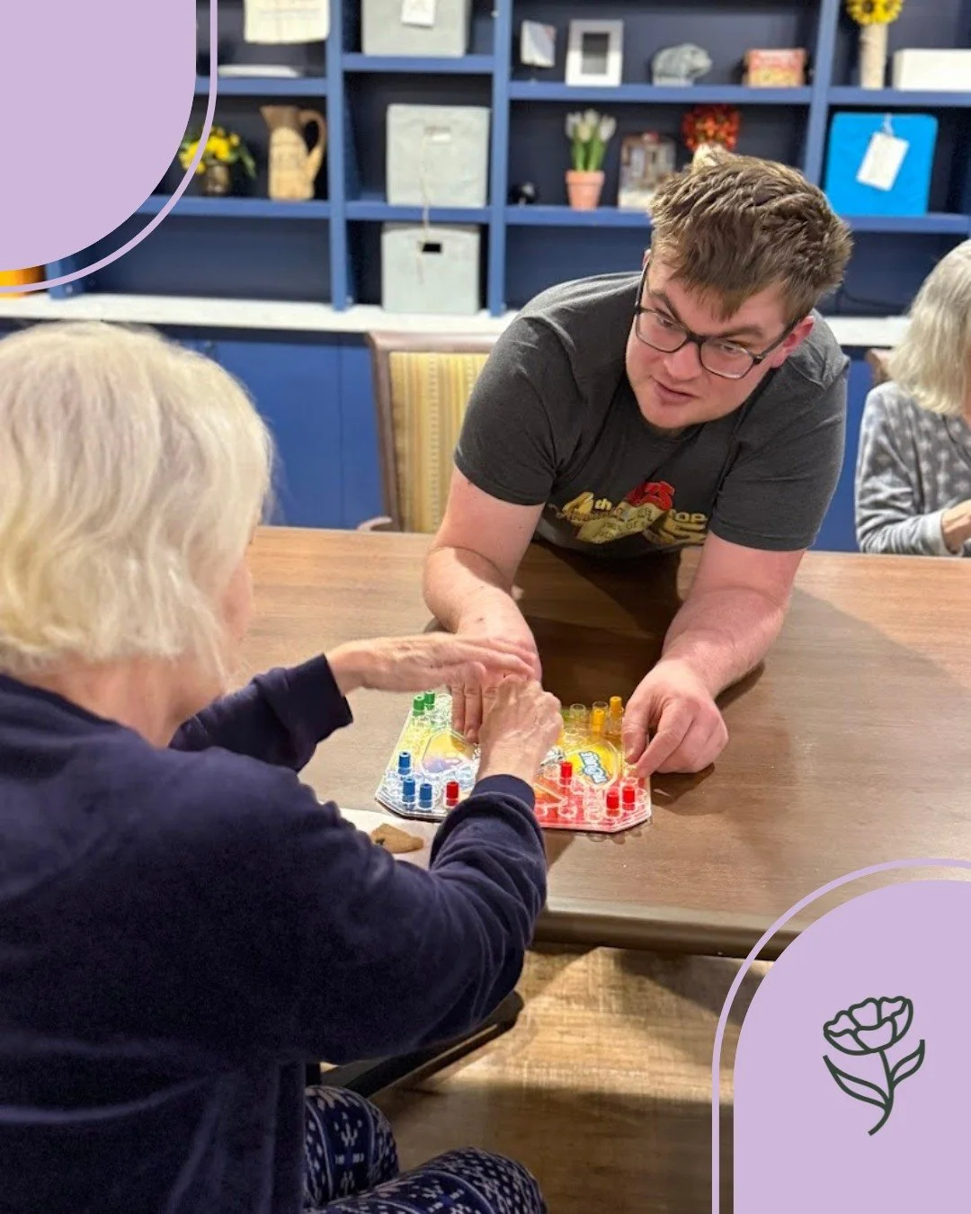 An evening of games, laughter, and connection. 💚

Our Blossom community spent the night volunteering at Hamilton House in the memory care unit, hosting a game night with residents. There were smiles all around as participants shared conversation, pl