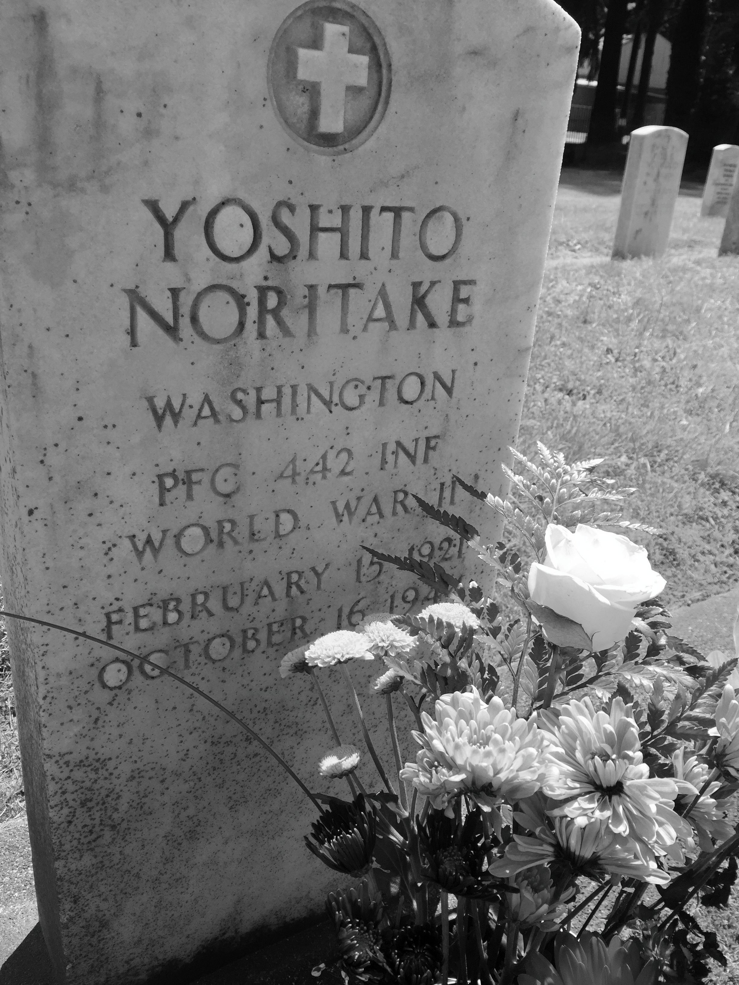 Uncle Yosh, laid to rest in the military cemetery at Evergreen-Washelli in Seattle, WA. Photo by Wendy Noritake.
