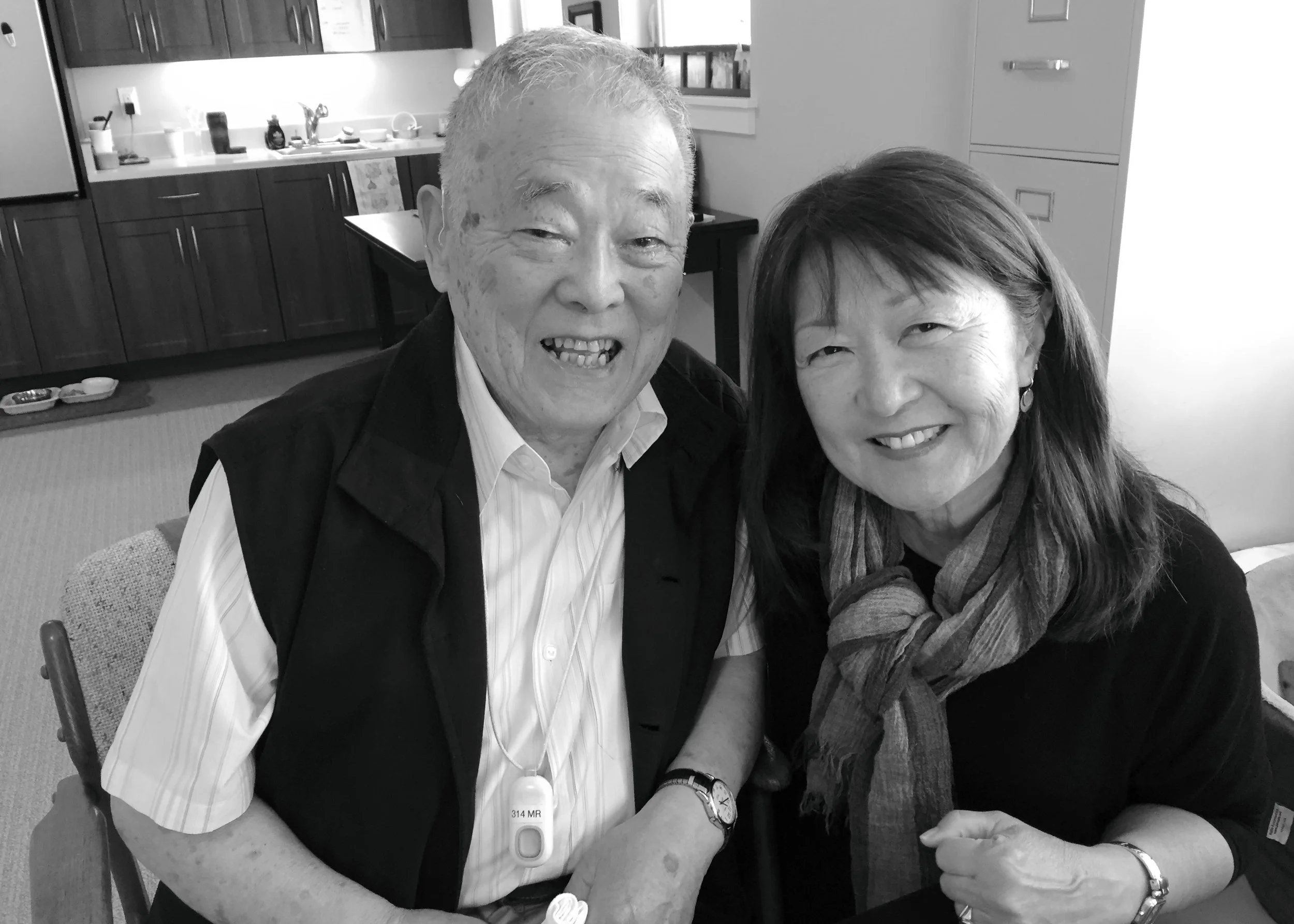 The author with Frank Nishimura at his assisted living apartment. May 2017. Photo by Joy Nishimura.
