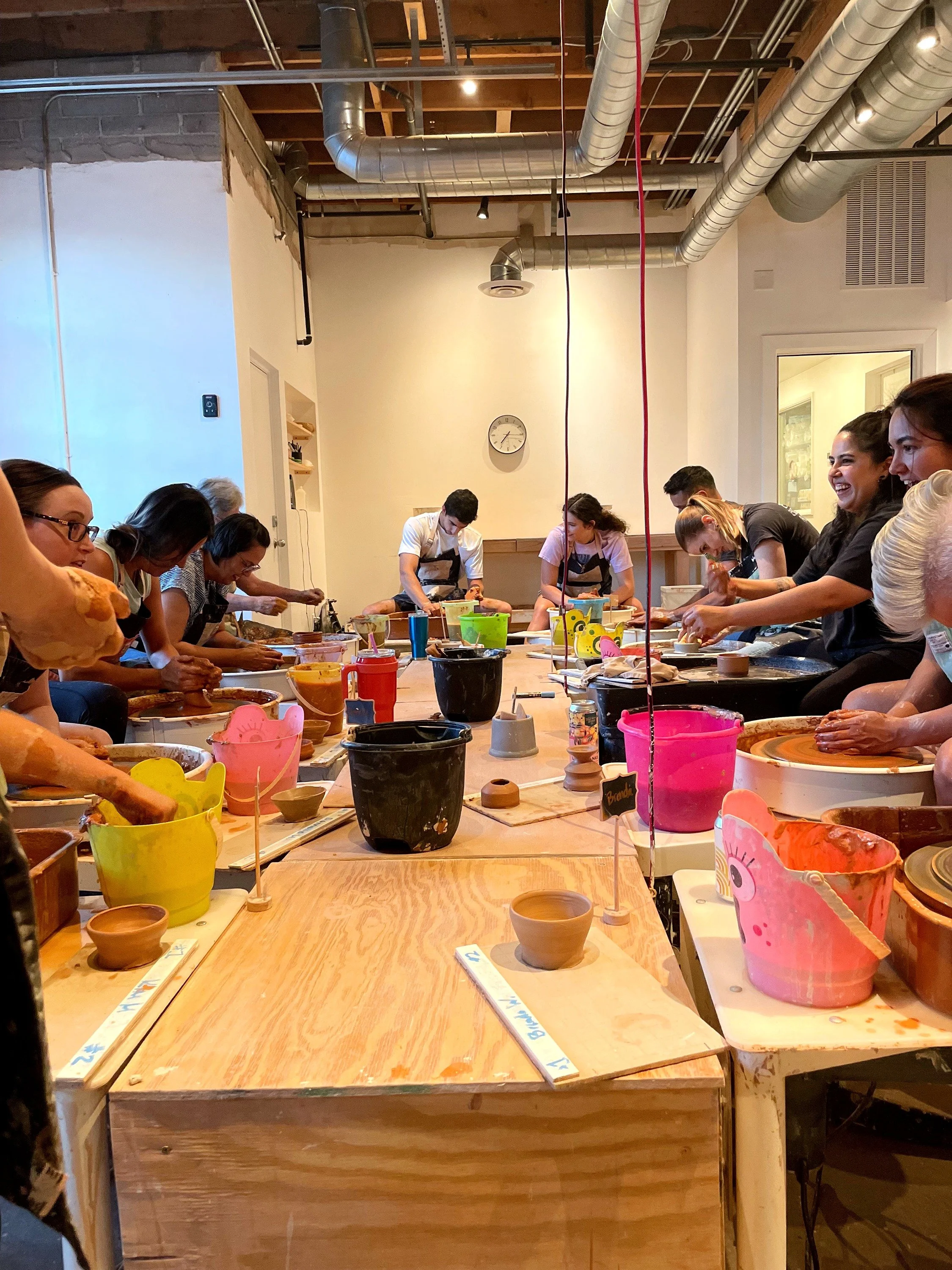 Wheel throwing class at PIP Coffee and Clay
