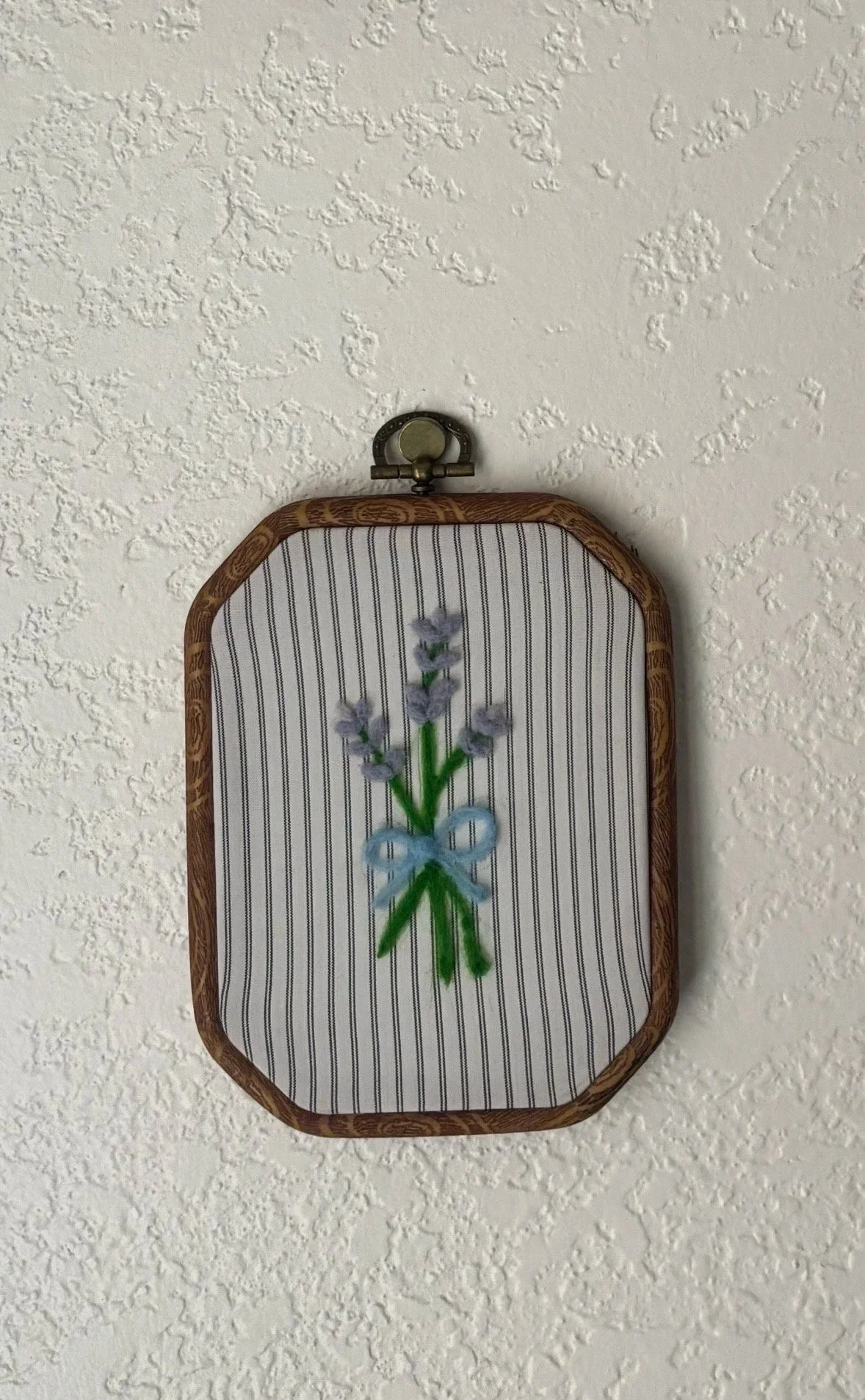 Needle felting hooped wall hangings