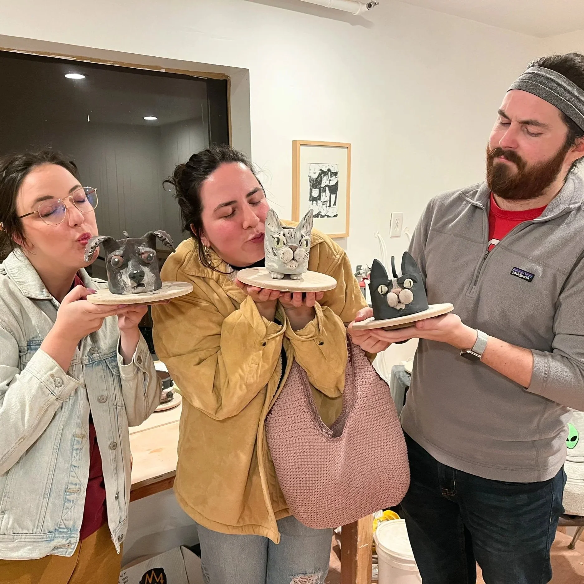 Students kissing their build your pet