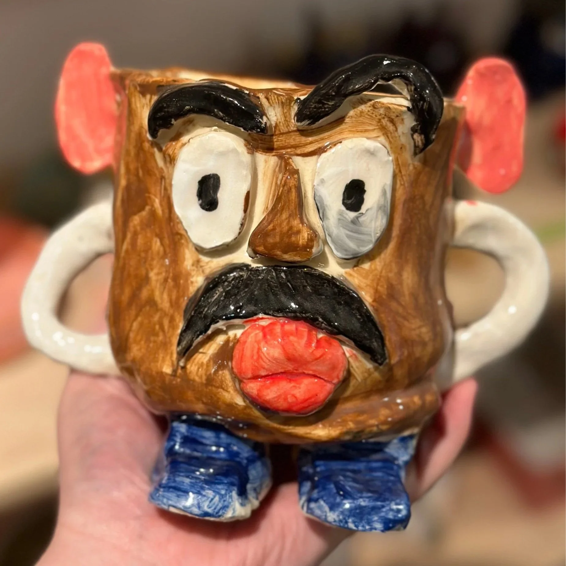 Angry mustache man mug