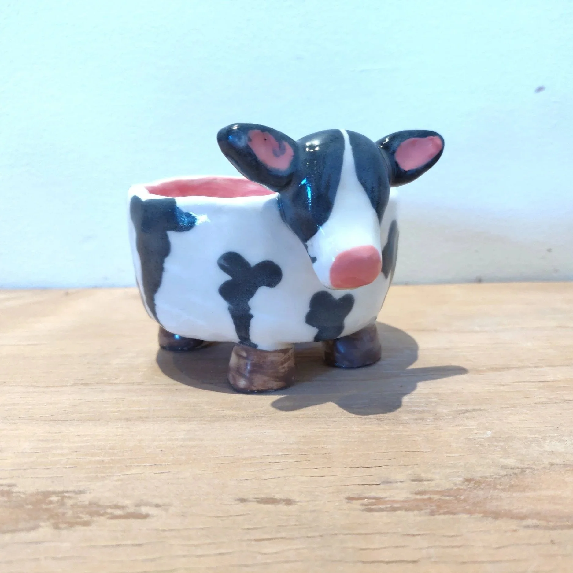 Cow ceramic container
