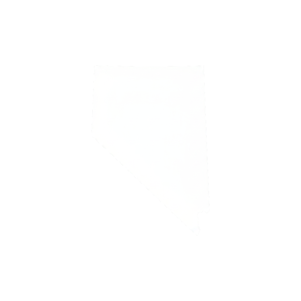 Silhouette of the state of Nevada with a white fill and black border.