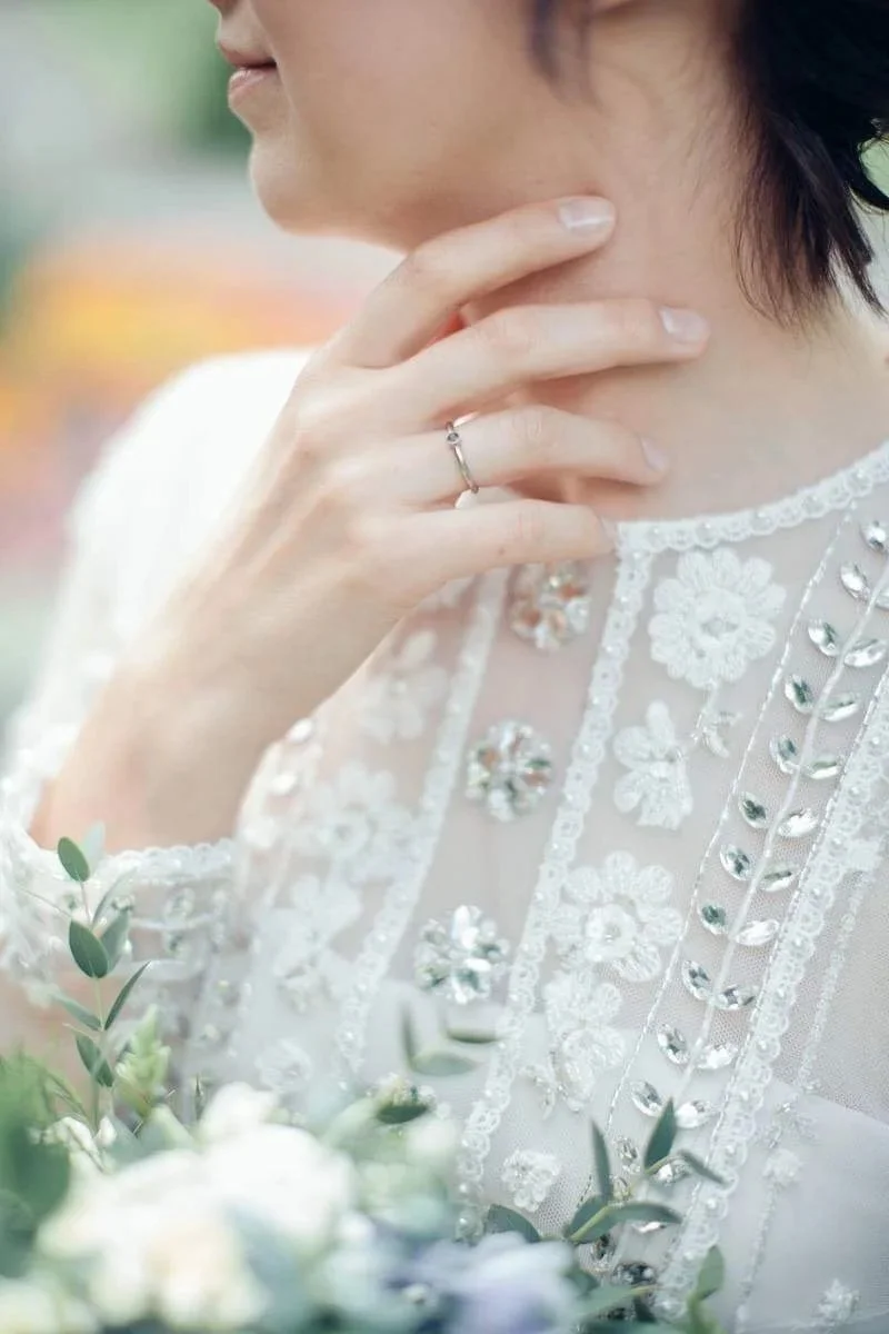 Intricate craftsmanship elevating the gown’s timeless beauty.