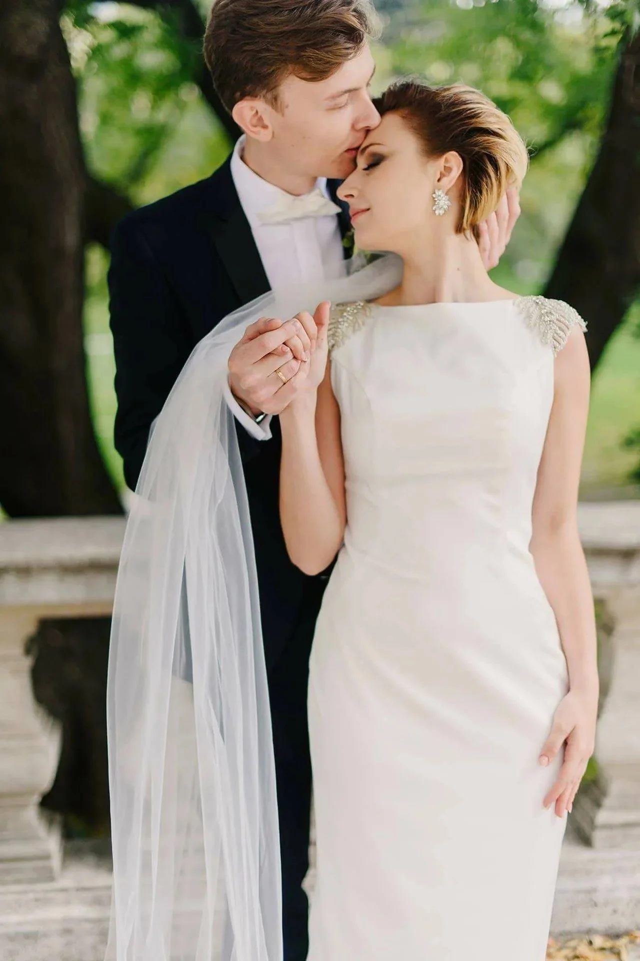 A couture gown designed to move effortlessly through every moment.