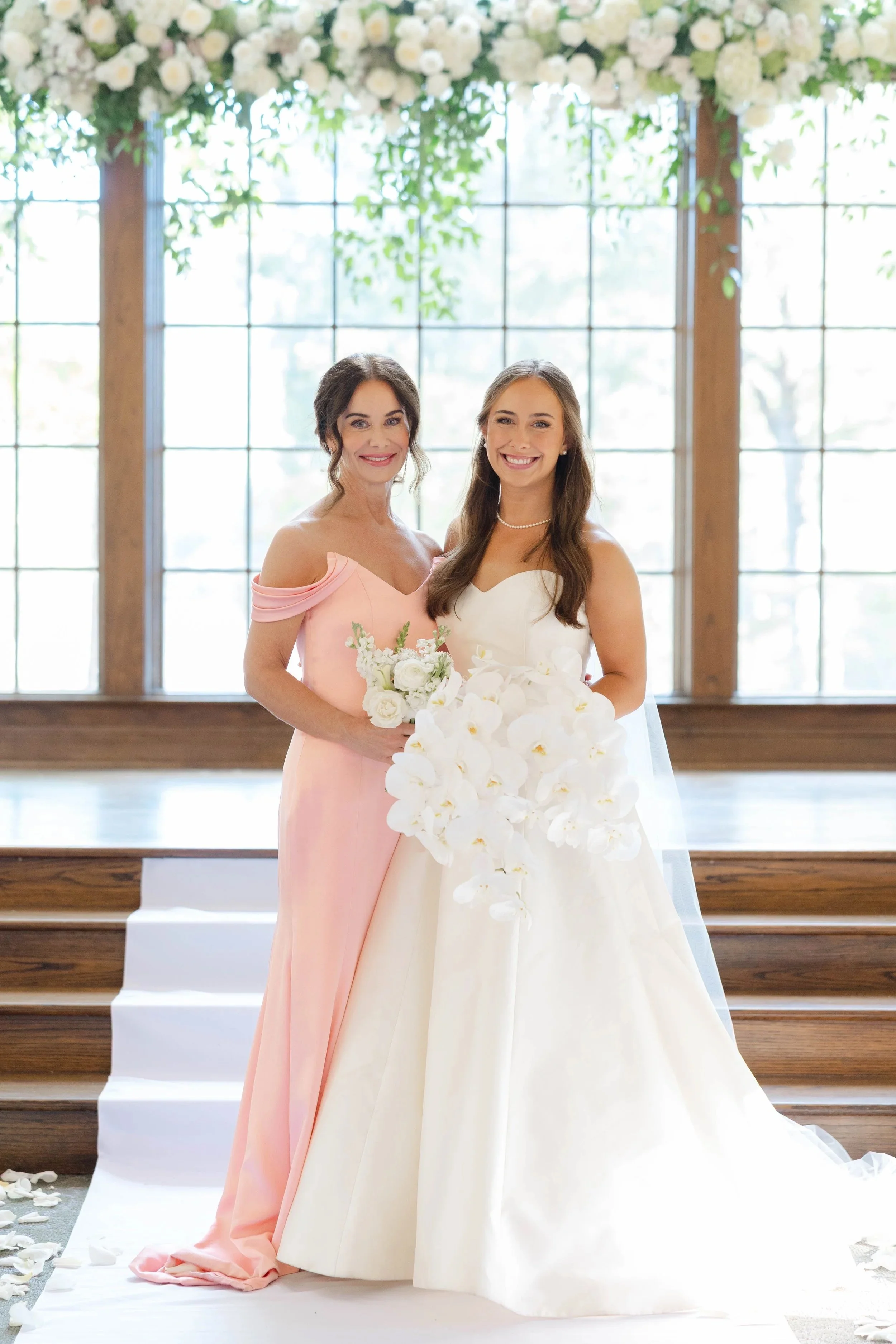 A refined bridal look shaped through expert draping and precise construction.