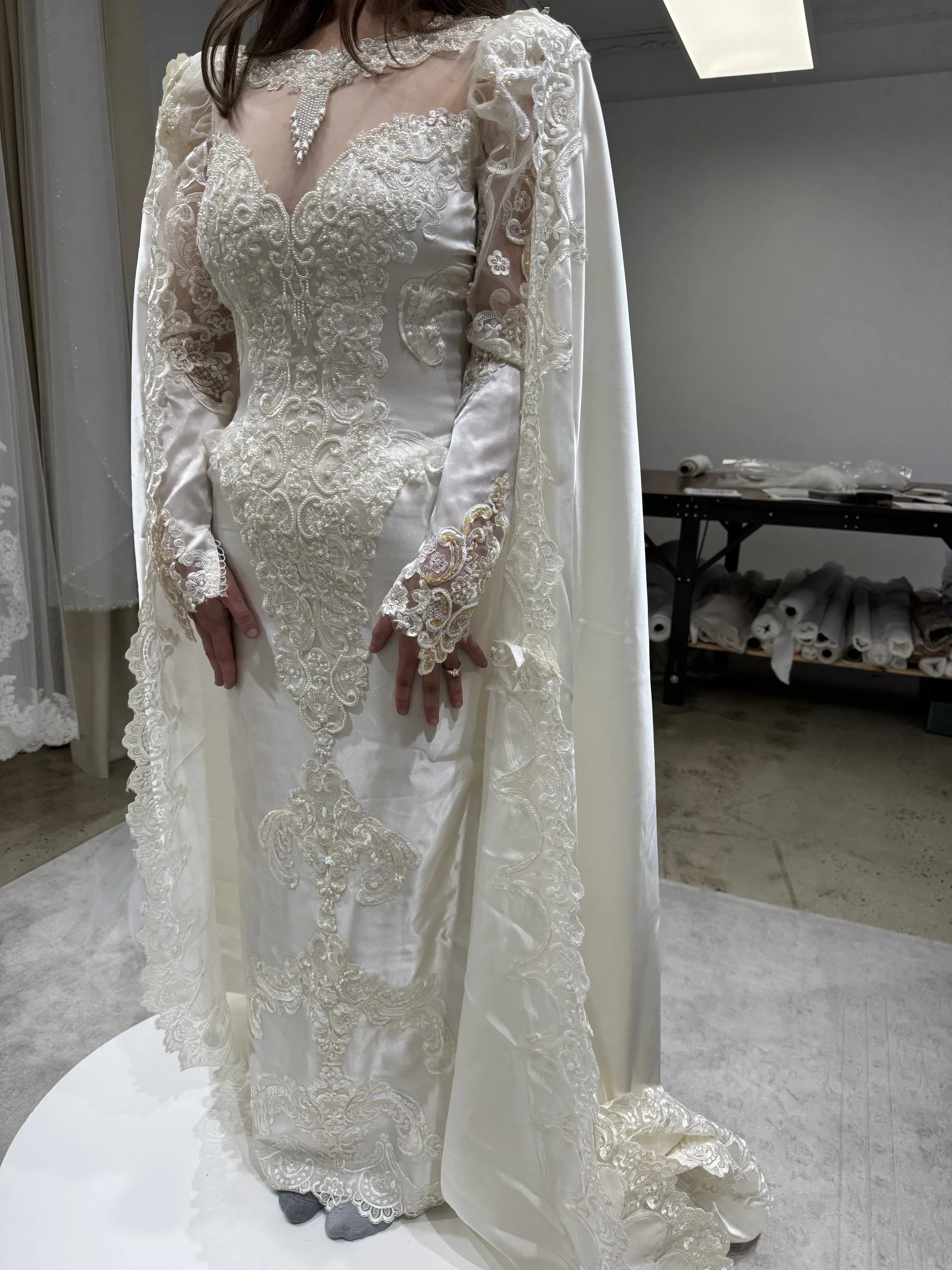 vintage wedding dress before heirloom transformation