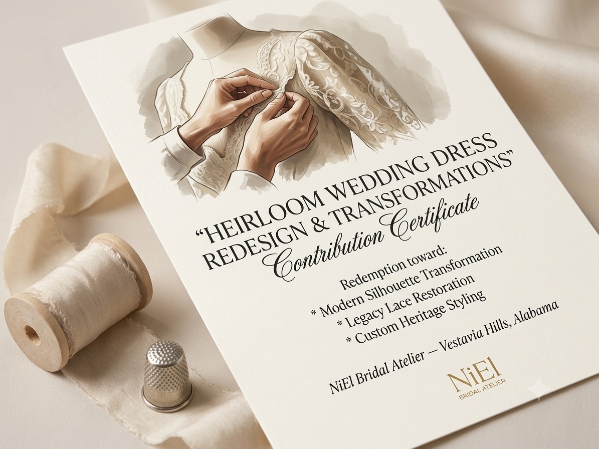 "Heirloom Wedding Dress Redesign & Transformations" — Contribution Certificate⁠