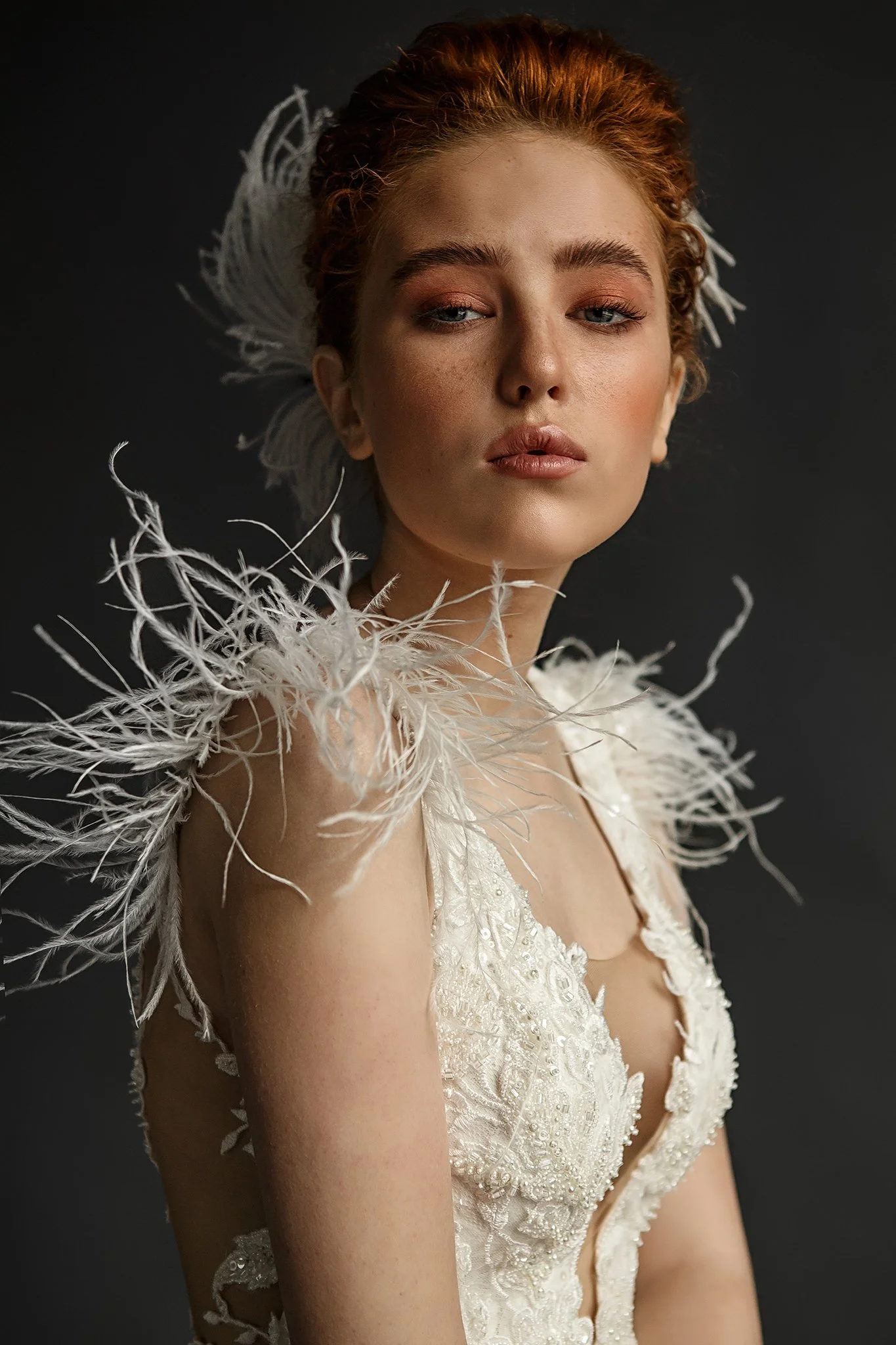 Feathered Couture Neckline