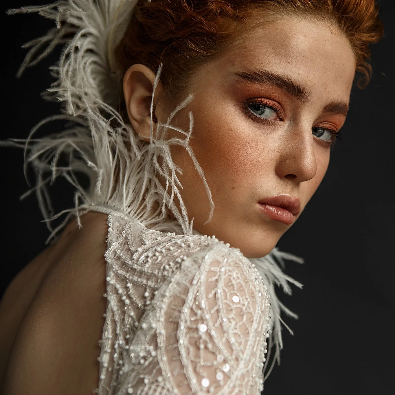 Couture Feather Bridal Detail