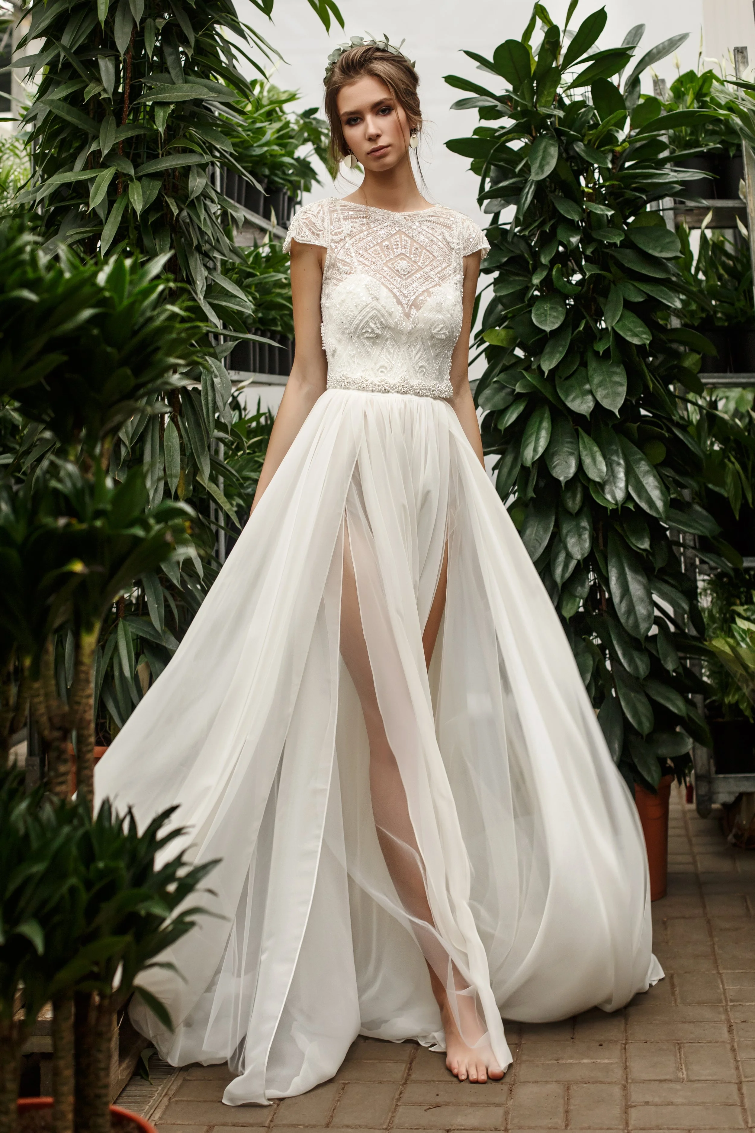 Modern Bridal Separates with Slit
