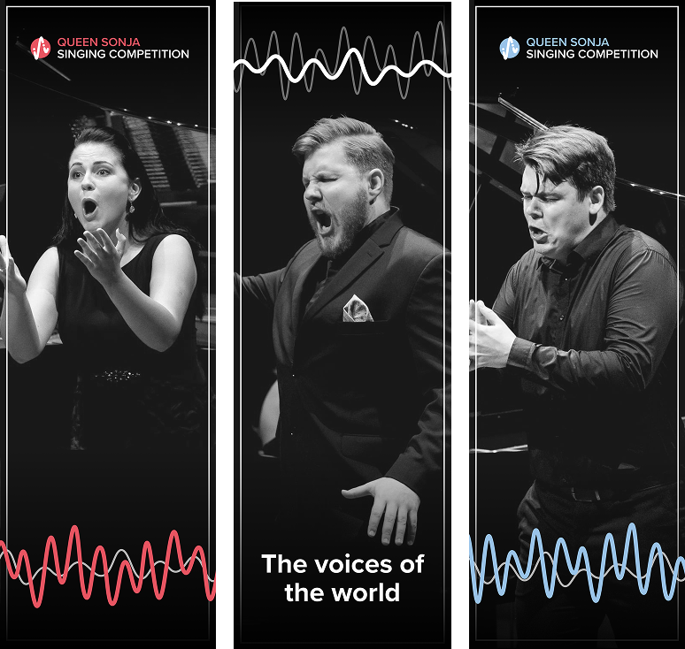 A collection of banners designed to hang outside the event avenue and in the streets to advertise the competition