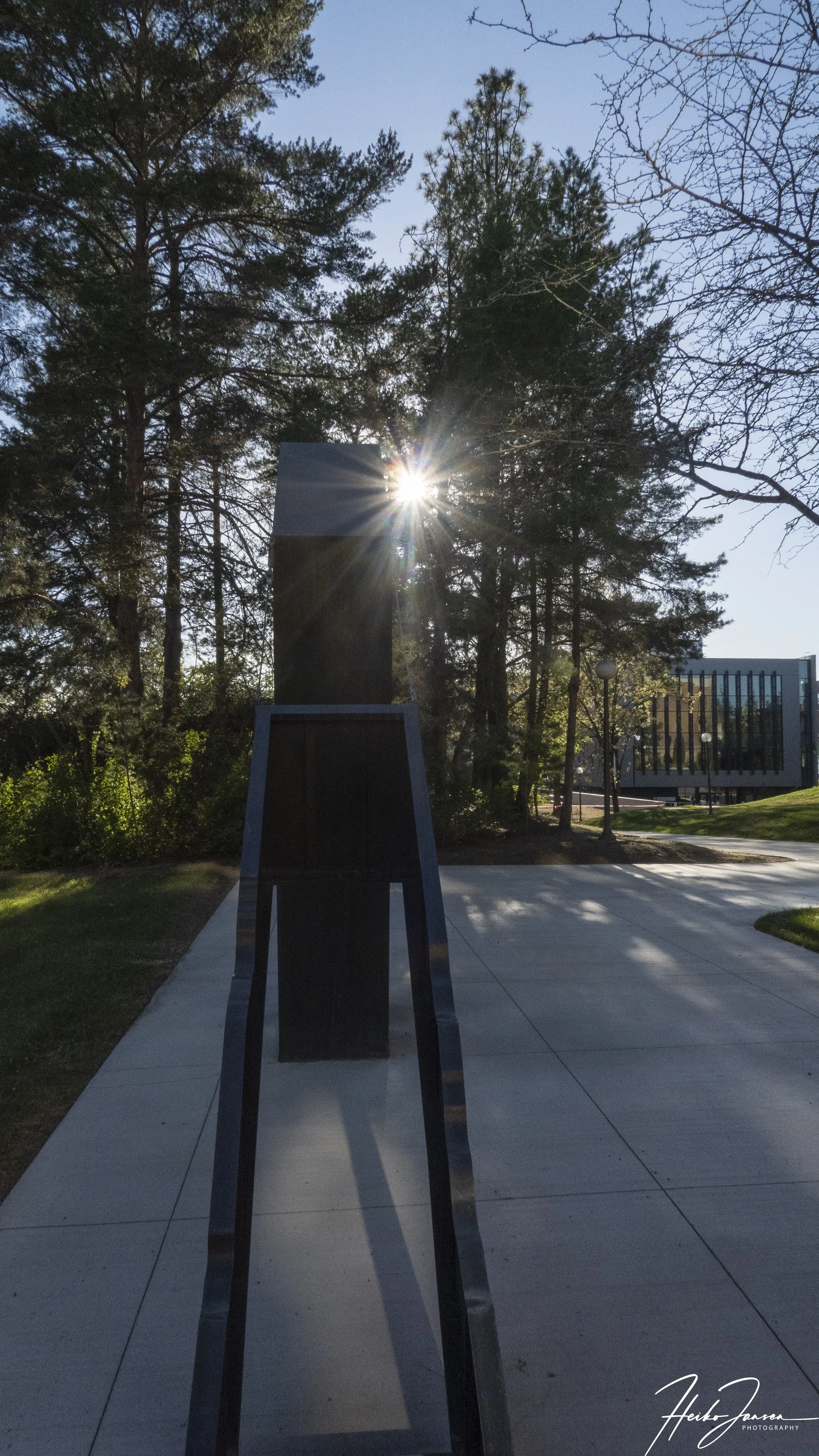 Abstract sculpture on Washington State University campus. 

Sony RX100M7 24-200, f2.8-4.5; 9mm, 1/640 sec, f11, ISO 400, 0 EV.